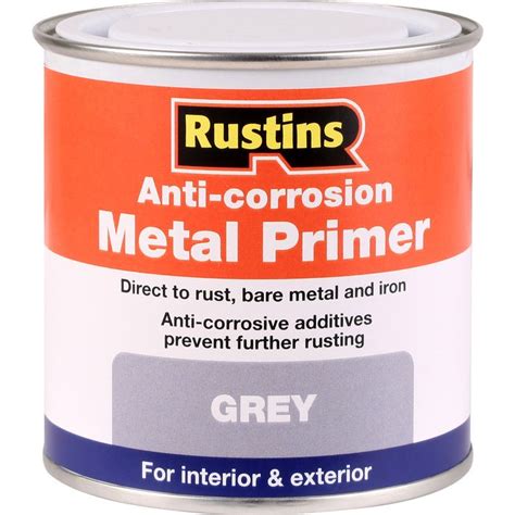Rustins Anti Corrosive Quick Drying Metal Primer Paint Grey 250ml