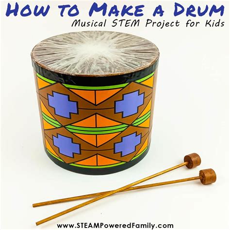 Diy Drum Craft For Kids Musical Stem Project