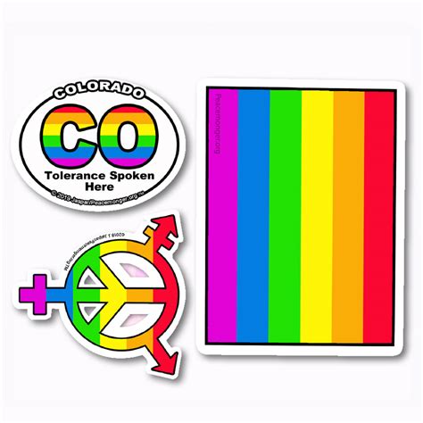 pk007 colorado tolerance lgbt gay lesbian bisexual transgender 3 sticker set