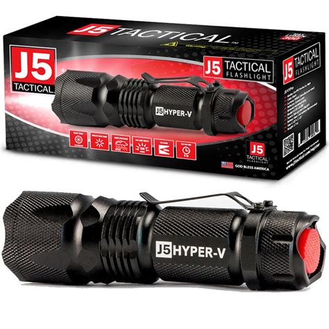 Compact Ultra Bright Tactical Flashlight Clip On Max 400 Lumens F