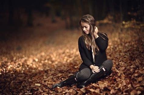 Young Girl In Autumn Forest Osmosis Photography Version