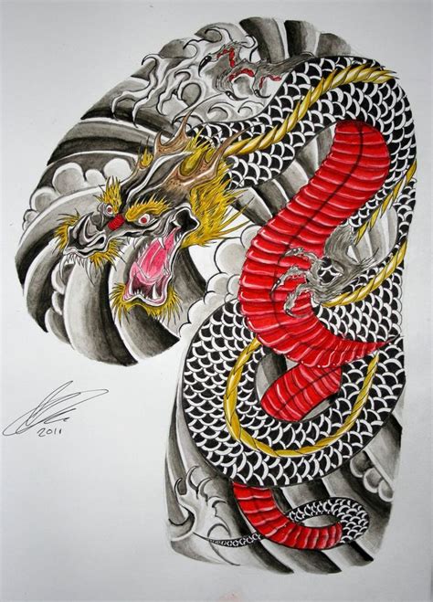 Pin By Tokiman On Tribal Dragons Chinese Dragon Tattoos Half