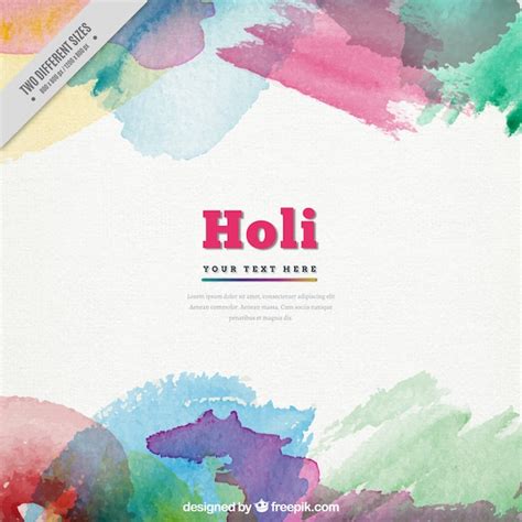 Free Vector Abstract Watercolor Background Of Holi Festival