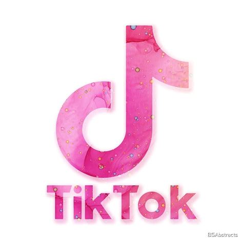 Pink Bubble Gum Tik Tok Logo Filled With Bs Abstracts Alcohol Ink