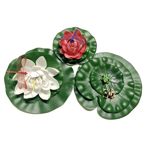 Pietypet 21 Pieces Realistic Lily Pads Artificial Water Floating Foam