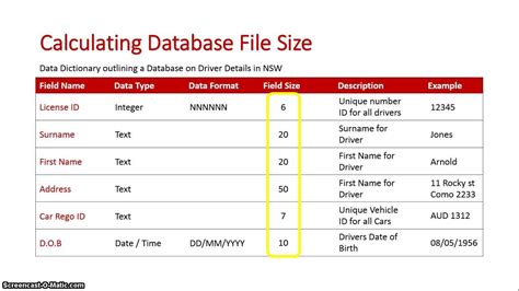 Calculating The File Size Of A Database Youtube