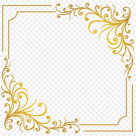 Luxury Golden Frame White Transparent Golden Floral Luxury Frame