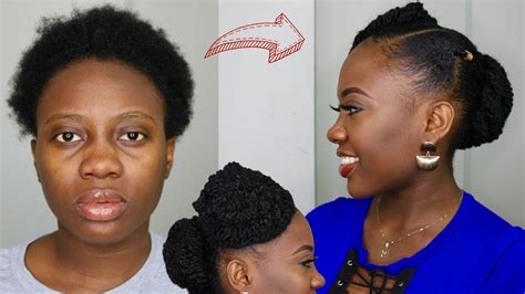 With 4c natural hair, there appears to be much more shrinkage and that contributes to how long or short your hair appears to be. EASY Natural Protective Hairstyle | Short 4C Natural Hair ...