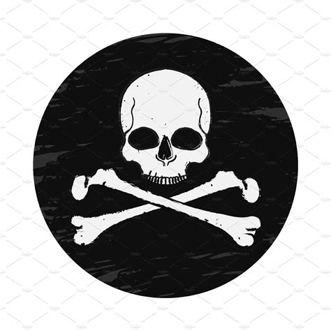 Skull And Crossbones Emblem Vector Skull And Crossbones Black Skull