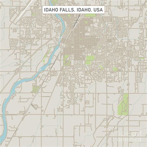 Idaho Falls Idaho Us City Street Map Digital Art By Frank Ramspott Pixels