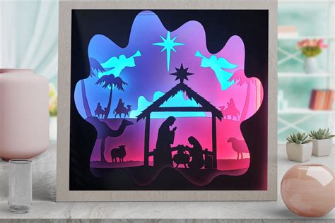 Light Box Shadowbox Svg Template Nativity Christmas 3d | Etsy