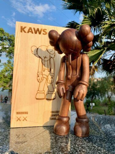 Kaws Small Lie Bend Over Pinocchio Wood Black Walnut Handmade