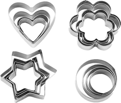Cookie Cutters Set Of 16 Pcs Stainless Steel Fondant