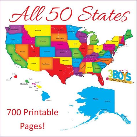 50 States Unit Study 700 Printable Pages 3 Boys And A Dog Shop