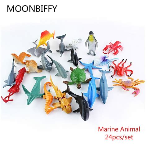 Moonbiffy Marine Life Sea Animal Set Whale Model Toys Botite