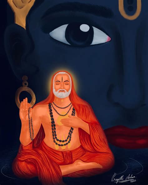 Painting Of Sri Raghavendra Swami Illustration Artwork Painting