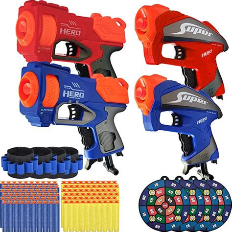buy 4 packs toy gun for nerf guns w nerf bullets supai for nerf pistol w 120 refill darts 4