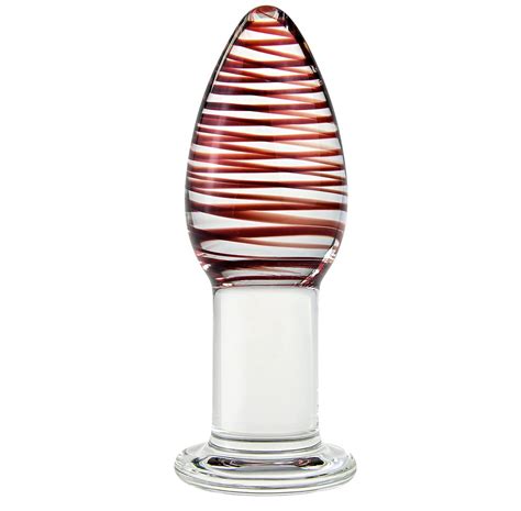 Smooth Tapered Glass Anal Plug Crystal Swirls Red Sexpressions Jamaica