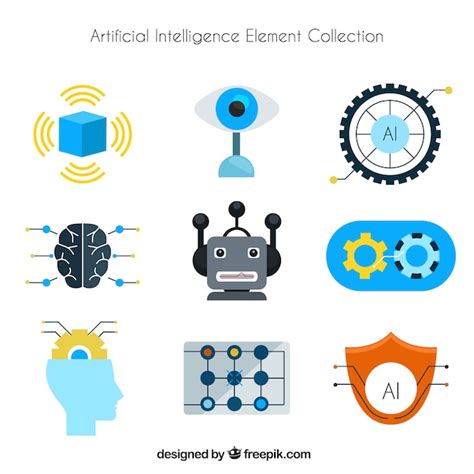 Free Vector Artificial Intelligence Elements Collection In Flat Style