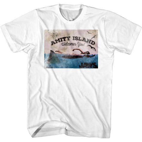 Jaws Amity Island Welcomes You T Shirt Mens Societees