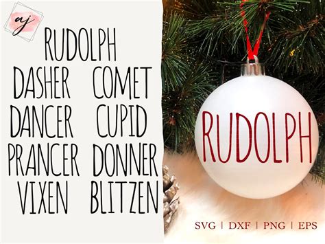Reindeer Names Svg Reindeer Names Ornaments Svg Christmas Etsy
