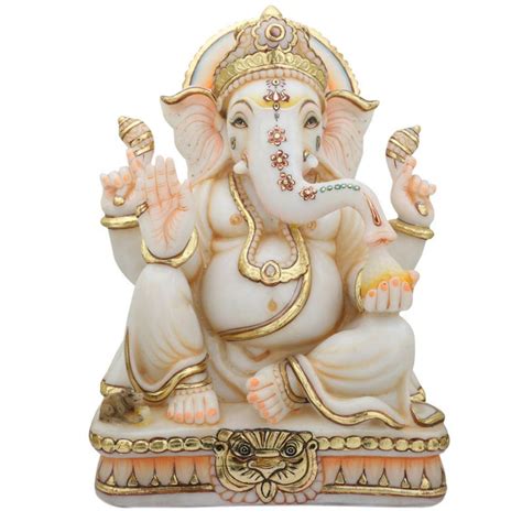 Buy Karigarofficial Ganesha Murti Statue 12 Inches Gold Leaf Work