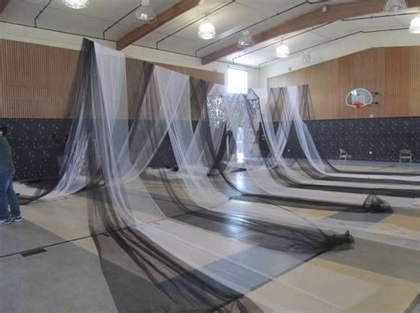 Fabric ceiling ceiling draping ceiling canopy ceiling lights ceiling ideas wedding ceiling consider draping the ceiling of your space with fabric. Ceiling Drape with wire attached to basketball... | Diy ...