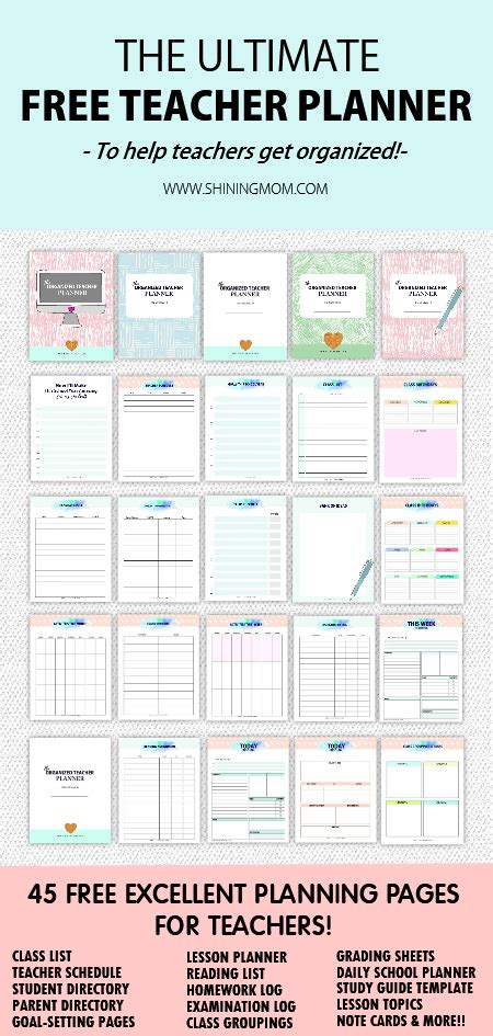 Free Printable Teacher Planner 45 Templates To Make You Efficient