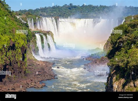 Rainbow And Iguazu Falls Iguazu Falls Are Waterfalls Of The Iguazu