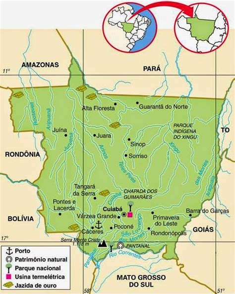 HistÓria E Geografia De Mato Grosso Geografia Mato Mapa