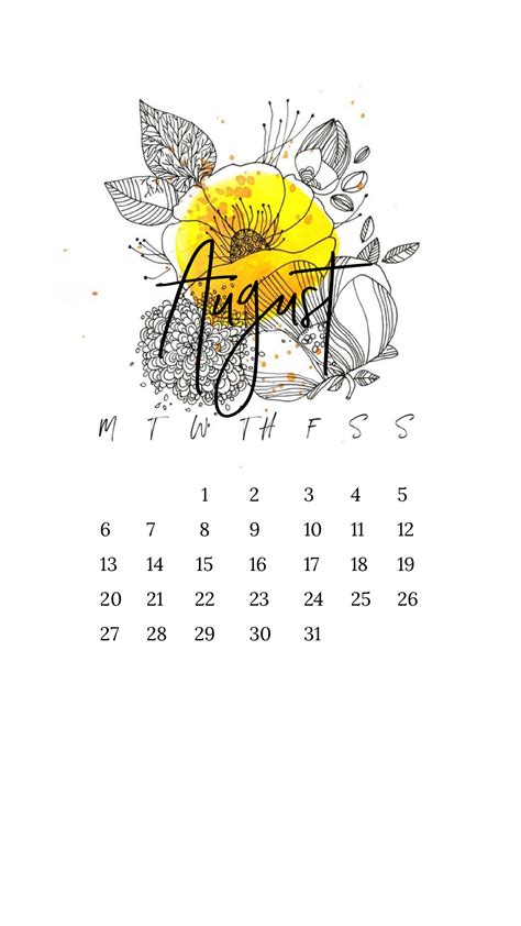Minimal August 2018 Calendar Wallpaper Iphone Flòra Calendar