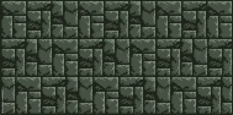 2d Brick Wall Texture Assets For Game Pixel Art Green Stone