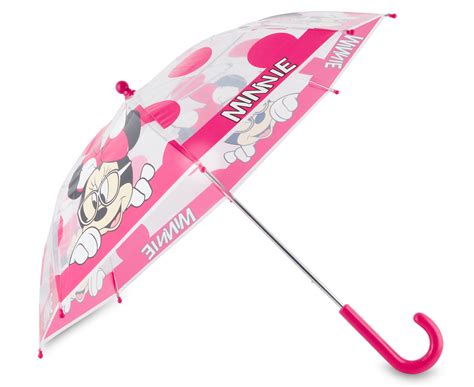 Disney 66cm Kids Minnie Mouse Spotty Umbrella Pinkclear Nz
