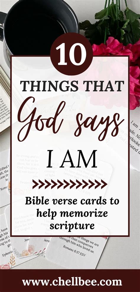 The Words 10 Things That God Says I Am Bible Verse Cards To Help