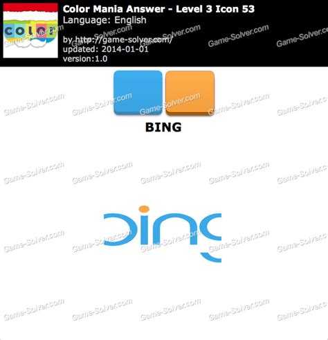 Colormania Level 3 Icon 53 Bing Game Solver