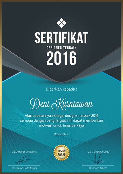 Certificate templates can be used in offices for achievement awards and schools or colleges for participation, gifts, etc. Download Template Sertifikat - Deka Productions