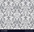 Seamless elegant damask pattern grey and white Vector Image