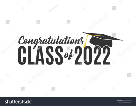 Congratulations Class 2022 Class 2022 High Stock Vector Royalty Free
