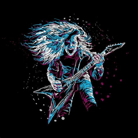 Ilustración De Rock Guitarrista Abstracto Vector Premium