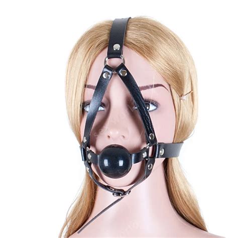 Mouth Gag Diameter 4 8 Cm Silicone Ball Mouth Gagand Pu Leather Head Harness Bondage Restraint