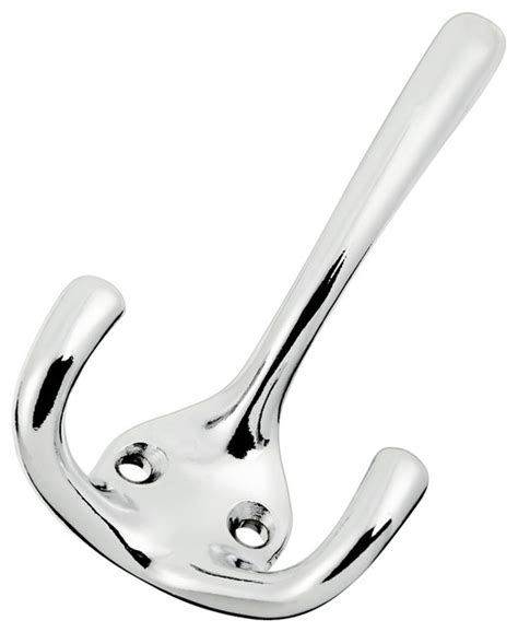 Hickory Hardware Chrome Double Utility Coat Hook Traditional Wall
