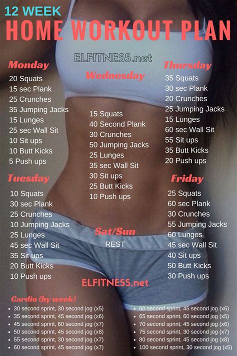 This workout plan is 4 weeks long and consists of 6 different exercise grouped into two easy workouts, which is gradually increasing for 4 weeks. Pin on Workouts: Full Body