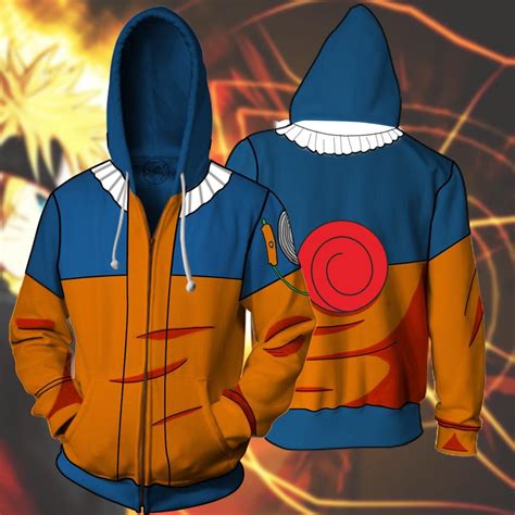 Cosplaydiy Naruto Cosplay Costume Sweatershirt Naruto Uzumaki Hoodies Jacket Top Zipper Coat