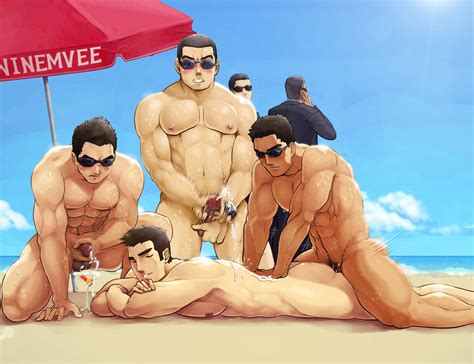 Rule 34 Anal Bara Beach Bodyguard Cum Fingering Group