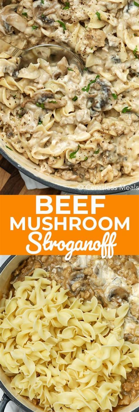Coconut creamed pork belly & mushrooms. Ground beef stroganoff is a fast and easy dinner idea ...