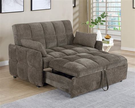 Cotswold Tufted Cushion Sleeper Sofa Bed Brown 508308 By Coaster