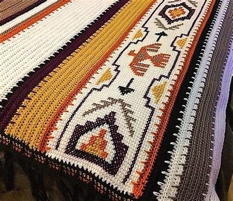 Vintage Crochet Afghan Indian Blanket Pattern Pdf Instant Digital