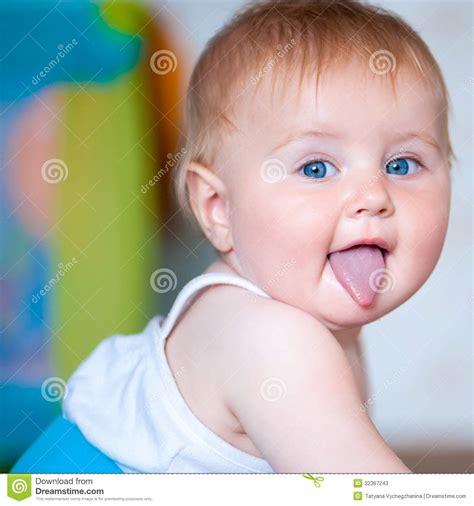 Cute Blue Eyed Baby Stock Image Image Of Caucasian