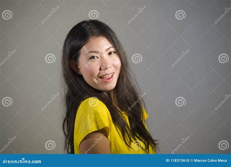 Young Beautiful And Happy Asian Korean Woman Smiling Cheerful Posing