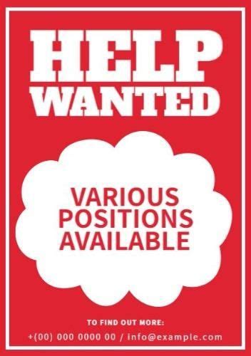 Red Help Wanted Poster Template Wanted Template Wanted Poster Template Help Wanted